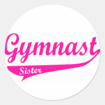 Gymnast Family Swoosh Female Round Stickers