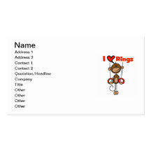 Gymnast Loves Rings Business Card Templates