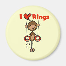 Gymnast Loves Rings Fridge Magnets