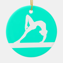 Gymnast Ornament w/Name Turquoise