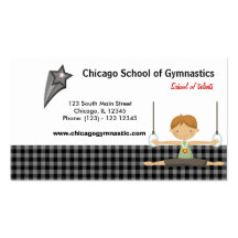 Gymnastic School (Black) Business Card Template