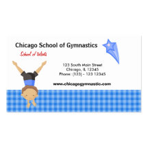 Gymnastic School (Blue) Business Card Template