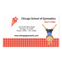 Gymnastic School (Red) Business Card Templates