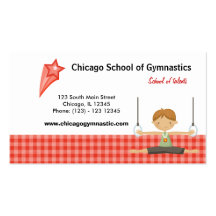 Gymnastic School (Red) Business Card Templates