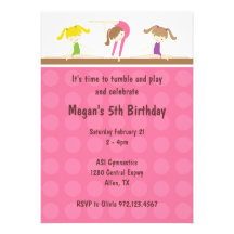 Gymnastics Birthday Party Invitation