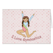 Gymnastics Brunette Cards