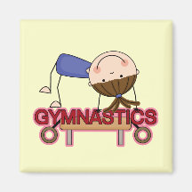 GYMNASTICS - Brunette Girl Balance Beam t-shirts Refrigerator Magnets
