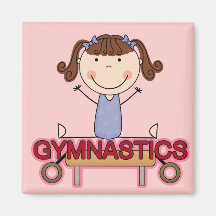 GYMNASTICS - Brunette Girl Splits Tshirts and Gift Magnet