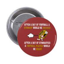 Gymnastics Football Pinback Button