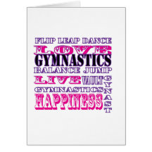 Gymnastics Live, Love, Happiness Apparel for Girls Greeting Card