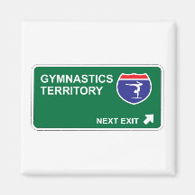 Gymnastics Next Exit Fridge Magnets