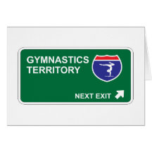 Gymnastics Next Exit Greeting Card