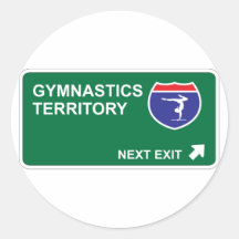 Gymnastics Next Exit Round Stickers