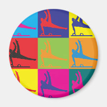 Gymnastics Pop Art Refrigerator Magnet