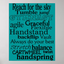 Gymnastics Poster Subway Art Wall Decoration