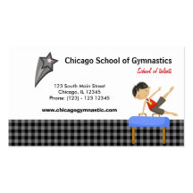 Gymnastics School (Black) Business Card Template