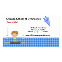 Gymnastics School (Blue) Business Card Template