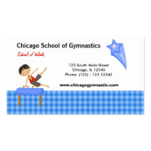 Gymnastics School (Blue) Business Cards