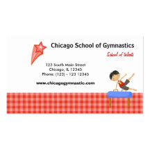 Gymnastics School (Red) Business Cards