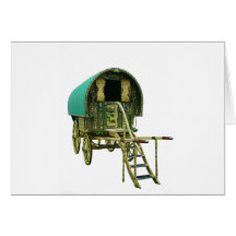 Gypsy bowtop caravan greeting card