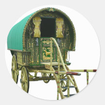 Gypsy bowtop caravan round stickers