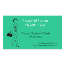 H002 BIZ - Travelling Nurse Illustration Business Card