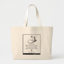 H was a hat tote bag