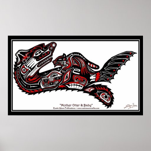 "HAIDA SPIRIT" First Nations-style Otter Art Print