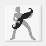 Hair Guitar Refrigerator Magnets