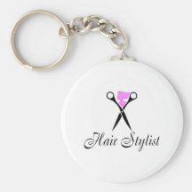 Hair Stylist (Pink/Scissors) Keychain
