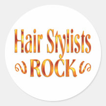 Hair Stylists Rock Round Sticker