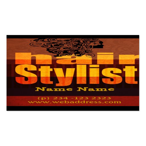 Hairstylist Salon Orange Business Card Templates