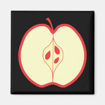 Half a Red Apple. Refrigerator Magnets