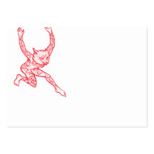 Half Man Half Owl With Tattoos Dancing Business Cards