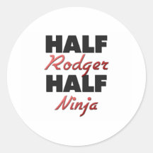 Half Rodger Half Ninja Round Sticker
