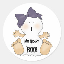 Halloween Baby Girl Scary BOO! Fun Stickers
