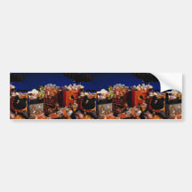 Halloween bags with candy bumper stickers