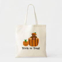 Halloween Bear - Trick or Treat Canvas Bags