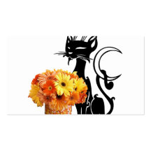 Halloween Black Cat and Candy Corn Business Card Template