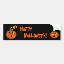 Halloween Bumper Sticker with Pumpkins
