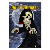Halloween Card With Happy Grim Reaper
