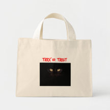 halloween-cat, TRICK  or  TREAT Tote Bags