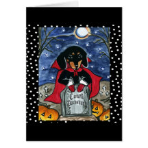 Halloween Count  Dachshund Cards