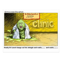 Halloween : Dr Leech Has No Clients Funny Gifts Postcard