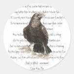 Halloween, Edgar Allen Poe, Raven, Nevermore Round Stickers