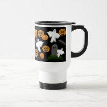Halloween Ghosts & Pumpkins Travel Mug