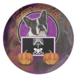 Halloween - Just a Lil Spooky - Boston Terrier Plates