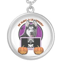 Halloween - Just a Lil Spooky - Siberian Husky Personalized Necklace