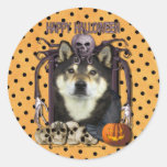 Halloween Nightmare - Shiba Inus - Yasha Round Sticker