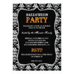 Halloween Party - Black Gothic Damask Custom Announcement